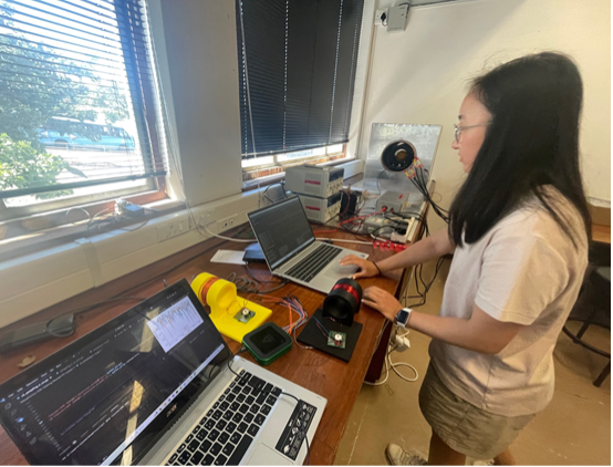 Isabel Zhang (McCormick ‘25) works on the low-field MRI system