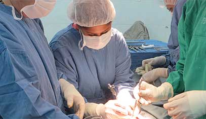 Northwestern surgeons in an operation